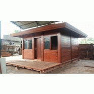 Chalet en bois plain-pied - 20 m² en kit - toit multipente - bois exotique Merbeau - isolation RT2012_1