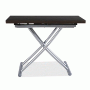 Table basse relevable COLIBRI ultra compacte - mélaminé bois wengué - 100 x 45/90 cm - système à pistons gaz_1