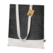 Tote bag équitable - réutilisable en coton 100% équitable - bicolore avec anses longues - 140 g/m²_1