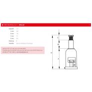 Hcb-12z - Cric bouteille - Sam Outillage - Capacité 12T - Base rectangulaire 17.5 x 12 cm_1