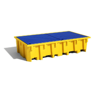Bac de rayonnage PE 2680x1300x575 Jaune + Caillebotis Plastique - 1330L_1