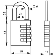 Cadenas à clé type 1 - Aluminium 40 mm violet - Thirard - combinaison modifiable_1