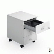 Caisson mobile Torino - Blanc, 3 tiroirs, Oui_1