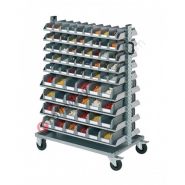 Chariot porte bac Smart 102 - avec bacs à bec - acier galvanisé RAL7000 - dimensions 1023x613x1430 mm - capacité 300 kg_1
