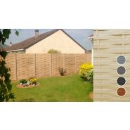 Clôture en béton esthétique avec finition imitation bois durable