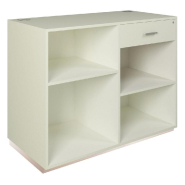 Comptoir Vertigo T01 avec tiroir MDF naturel et blanc mat 120x60x93cm_1
