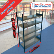 Étagère tôlée - Hauteur 2000mm - Profondeur 500mm - Largeur 1240mm - PROVOST_1