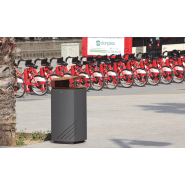 Poubelle publique Mielek T PA691S - Acier traité anticorrosion avec seau intérieur galvanisé_1