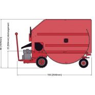 Super mix pailleuse agricole Rovibec - chariot RTM 1415 à 1982L - moteur 13 HP Honda_1