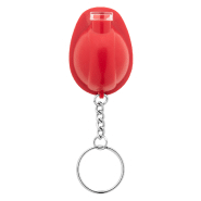 Porte-clés publicitaires - casque de sécurité en plastique avec lampe LED - couleur rouge_1