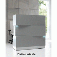 Borne d'accueil lumineuse Zen - MDD - gris satin, Sans tiroir_1