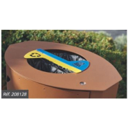 Corbeille de tri sélectif à double compartiment - Ligne Venise - 2 x 60 litres - Acier et tôle découpée_1