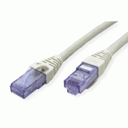 Cordon ROLINE UTP Cat.6A / 10 Gigabit, Component Level, LSOH, gris, 0,3 m_1