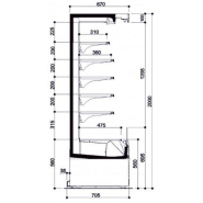 Vitrine verticale positive sans porte, idéal pour chr, traiteurs, boulangeries, pâtisseries et chocolateries - offlip 3 green 125 iarp_1