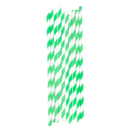 Set de 10 pailles en papier avec motifs rayures - livré en boîte kraft - couleur vert - 16,8 gr_1