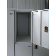 Casier Uniworks - Casier simple 3 portes ECS0003 - Tôle robuste, gris RAL 9006, 1800 mm de hauteur_1