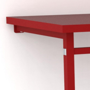 Kit structure penderie + tablette rouge - L70xP40xH146cm - Tube carré_1