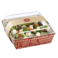 Barquette salade carton motif City av/couvercle+bague 900ml 16x16cm - par 250_1