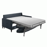Canapé convertible express Oslo tweed bleu azur - Couchage 140x197 cm avec matelas 16 cm et sommier lattes Renatonisi_1