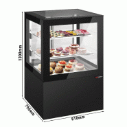 Vitrine à pâtisserie réfrigérée 810 mm - LED et 2 étagères_1