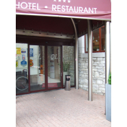 Cendrier poubelle 30L - inox et métal - anti-fumée avec entonnoir et kit de montage_1