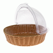 Manne ronde Rustica + cloche transparente -_1