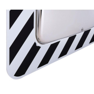 Miroir d'agglomération en inox anti-givre/anti-buée - cadre noir et blanc - ref : 874_1