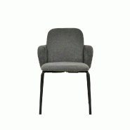 Paddy - Chaise empilable en tissu gris foncé_1