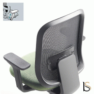 Siège opérateur Alaia en résille - Sokoa - Gris, Réglable hauteur, Oui, Sol dur_2