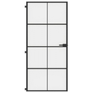 Vidaxl porte intérieure mince noir 93x201,5 cm verre trempé aluminium 155129_1