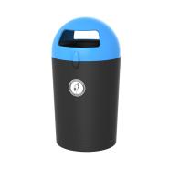 Corbeille Metro Dome 100 L - Poubelle robuste et élégante en polyéthylène MDPE - 4 coloris de tête disponibles - Résistante aux UV_1