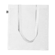 Tote bag publicitaire en RPET - Anses longues laminé 100 g/m² - Couleur blanche_1