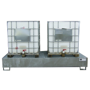 Bac de rétention en acier galvanisé à chaud pour 8 fûts de 220 L ou 2 cuves de 1000 L_1