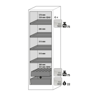 Armoire de sécurité Q-CLASSIC-30 modèle Q30.195.056.FU.WDASR - ref 37583-061-34618 - Type 30 - Conforme NF EN 14470-1 et FM 6050_1