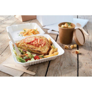 Boîte lunch box biodégradable 22.9x22.9+4.48cm - par 50_1