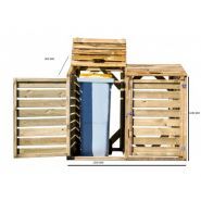CP 15090 / ALM 142017 - Cache-conteneurs et abris poubelle en bois autoclavé pour 2 poubelles - L150 x P90 x H120 cm - Habrita / Foresta_1