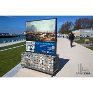DUO zen - Support exposition extérieur 2 faces gabion