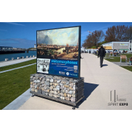 Support exposition extérieur 2 faces gabion - DUO zen