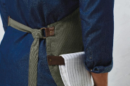 Tablier à bavette Annex - Réf: PR144 - 100% coton oxford tissé-teint avec poche centrale et détails en similicuir_1