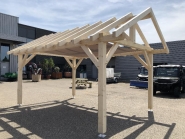 Abri à 2 pans pour 1 voiture - 4 poteaux - abriboa_1