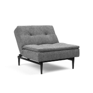 Fauteuil design Dublexo Styletto - Convertible lit 90*115 cm - Pieds en chêne noir - Tissu Twist Charcoal_1