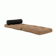 Fauteuil futon convertible Wrap - couleur mocca - design japonais et scandinave - matelas 70x200 cm_1
