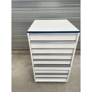 Meuble d'occasion de laboratoire avec 9 tiroirs - sur pieds métal - atex - P21091162_1