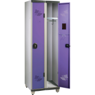 Vestiaire professionnel avec 2 armoires à cloison centrale - Idéal pour cuisine et restaurant - Fabrication française - ra3vosb2_1