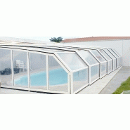 Abri piscine haut adossé Bruxelles - télescopique motorisé en aluminium avec vitrages PMMA et toiture anti-UV_1
