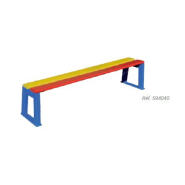 Banquette Silaos® Junior - structure en acier 30 x 50 mm peint, épaisseur 2 mm - assise en bois exotique laqué_1