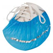 Sur-chaussures détectables à usage unique en CPE - 2000 pièces - Bleu avec bande métallique intégrée_1