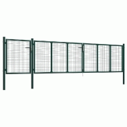 Vidaxl portail de jardin acier 500 x 100 cm vert 144317_1