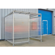Abri fumeur ÈCO - simple, solide et économique avec structure en aluminium et panneaux polycarbonate anti-UV_1