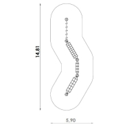 Parcours à cordes en acier inoxydable pour aire de jeux - Conforme EN1176 - Référence BT16288_1